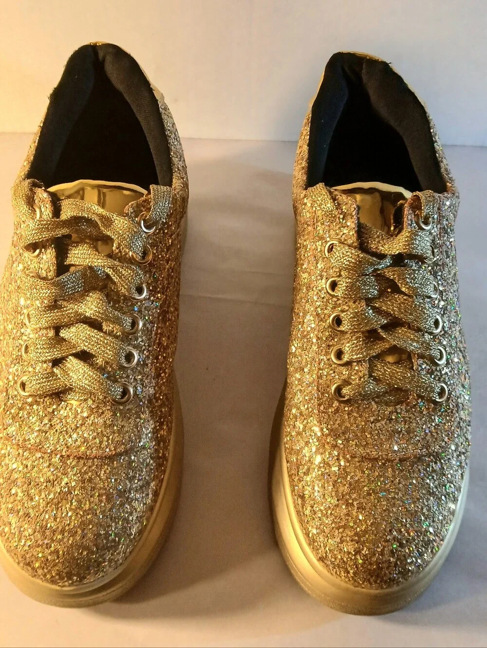 Cape Robbin Forever-/1 Gold Glitter Platform Sneaker 6.5